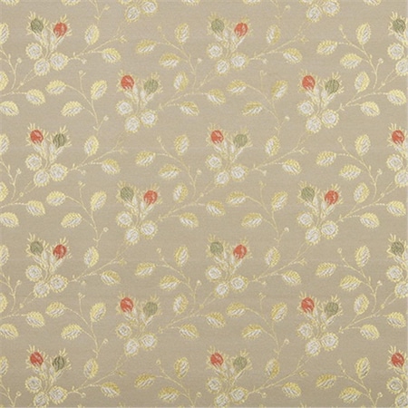 Designer Fabrics 54 in. Wide Gold- White- Red And Green- Floral Brocade Upholstery Fabric D147